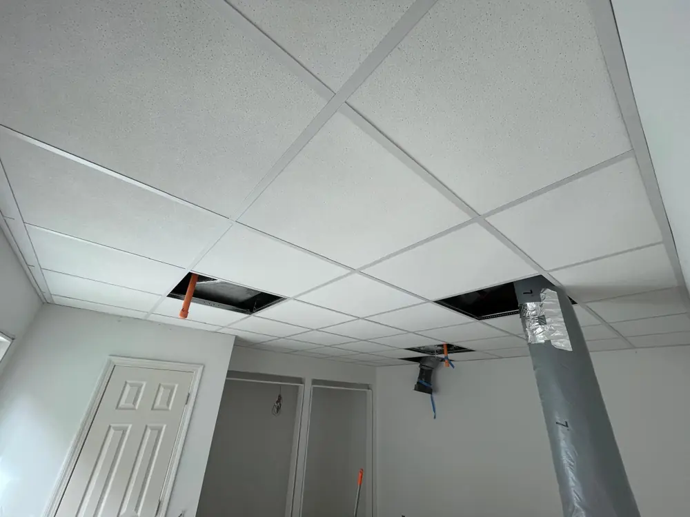 New drop ceiling in a finished room